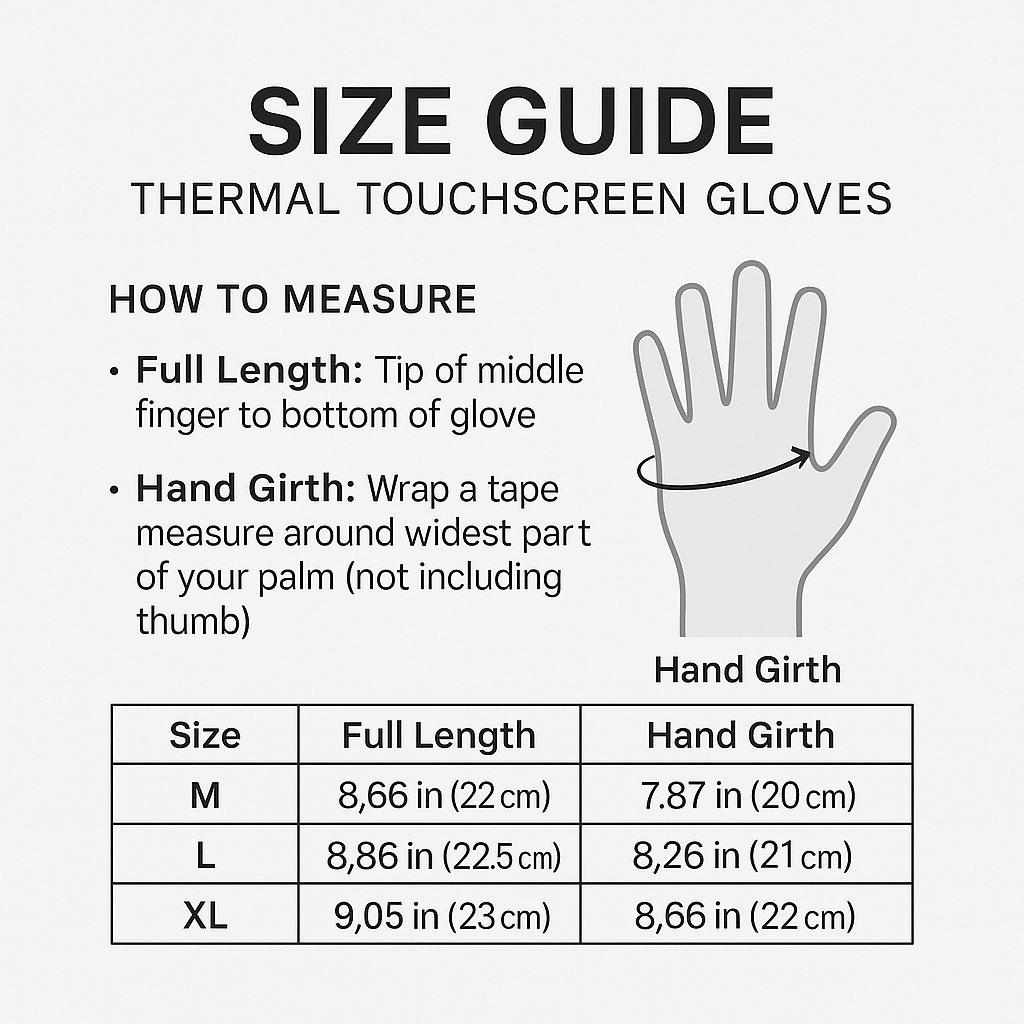 Thermal Touchscreen Gloves - Windproof Winter Gloves for Cycling, Driving & Outdoor Use