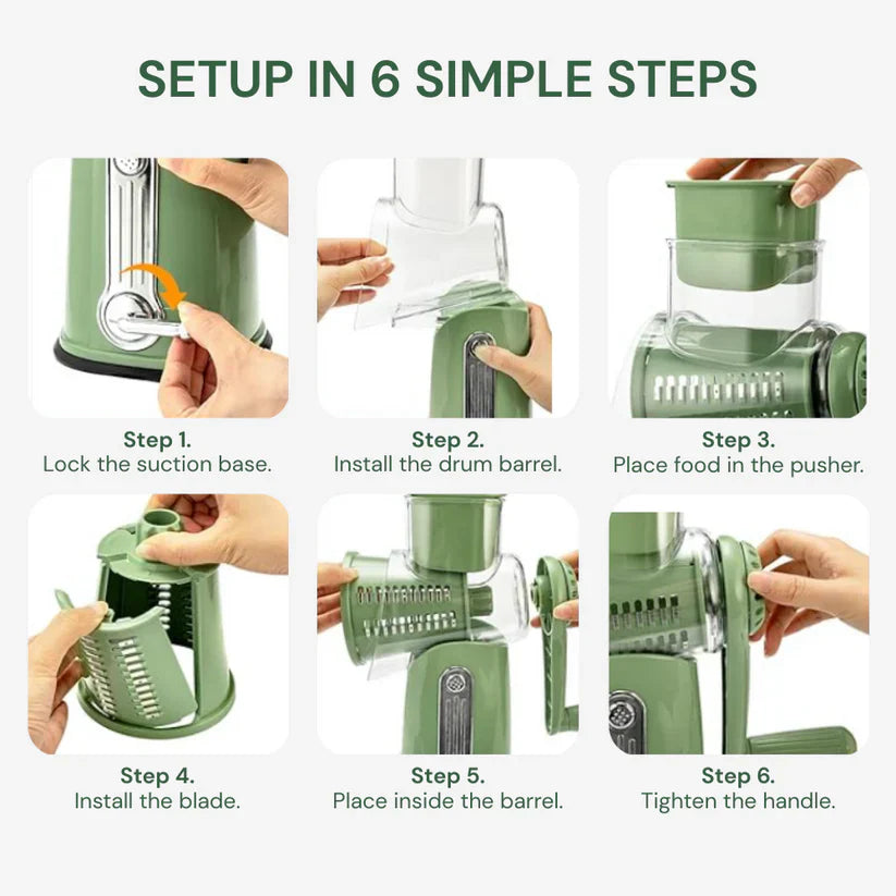 5 in 1 Rotary Cheese Grater Vegetable Slicer