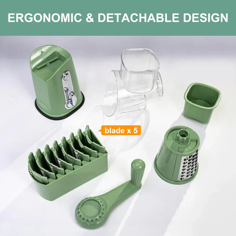 5 in 1 Rotary Cheese Grater Vegetable Slicer
