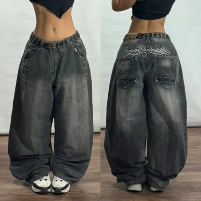 Women's Washed Wide Legged Jeans
