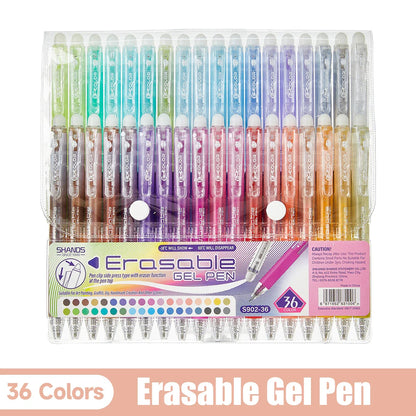 12/24/36-Pack Erasable Rainbow Gel Pens Set, 0.7mm Fine Tip Color Pens for Journaling, Drawing, DIY – Back to School, Halloween