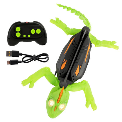 Wall Climbing RC Gecko Toy, Rechargeable Remote Control Lizard with LED Eyes, Dual Mode Floor & Wall Climbing Toy Gift for Kids