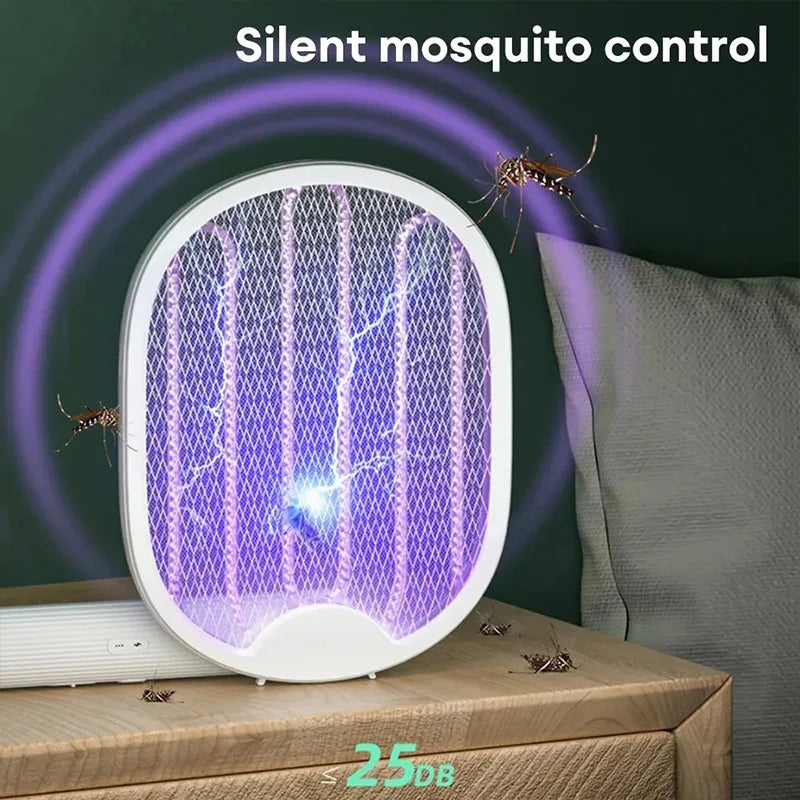 Electric Mosquito Killer Racket – USB Rechargeable Fly Swatter Trap with UV Light, Indoor & Outdoor Bug Zapper
