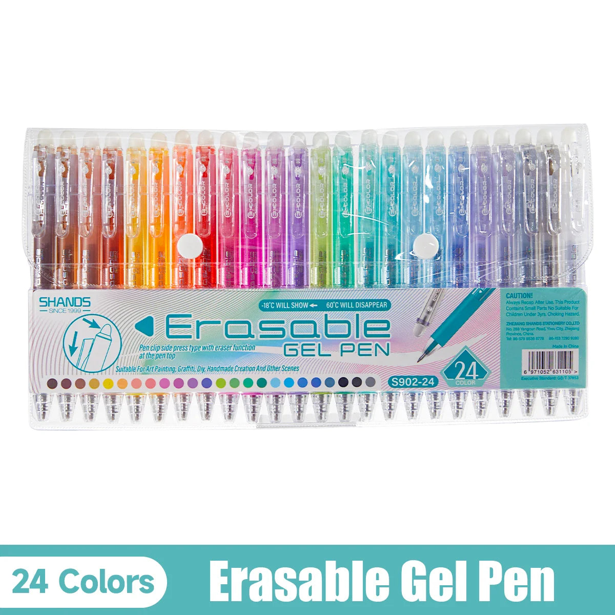 12/24/36-Pack Erasable Rainbow Gel Pens Set, 0.7mm Fine Tip Color Pens for Journaling, Drawing, DIY – Back to School, Halloween
