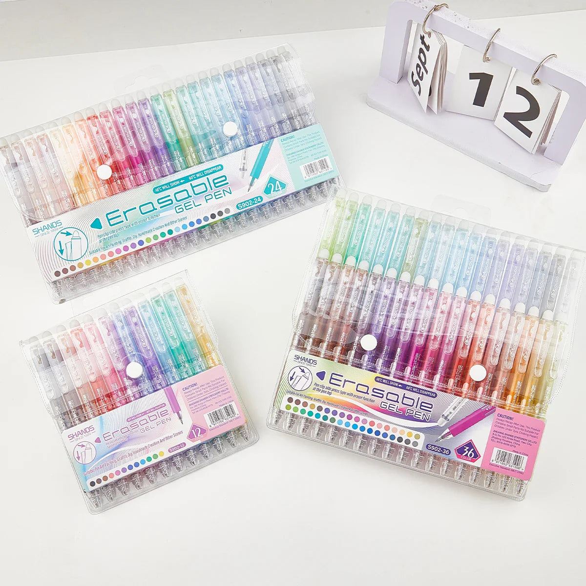 12/24/36-Pack Erasable Rainbow Gel Pens Set, 0.7mm Fine Tip Color Pens for Journaling, Drawing, DIY – Back to School, Halloween