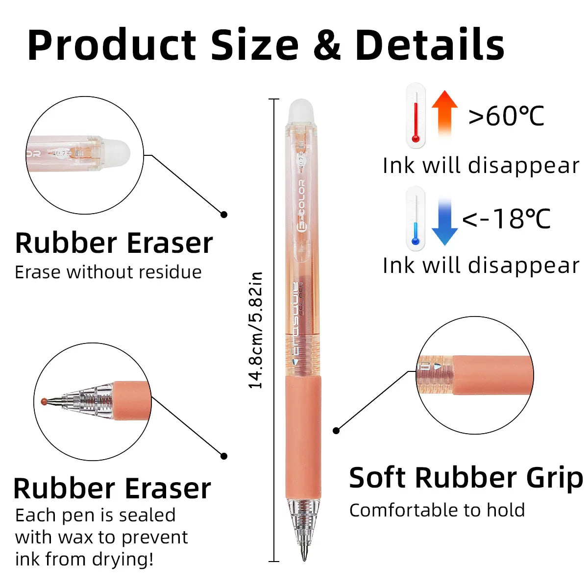 12/24/36-Pack Erasable Rainbow Gel Pens Set, 0.7mm Fine Tip Color Pens for Journaling, Drawing, DIY – Back to School, Halloween