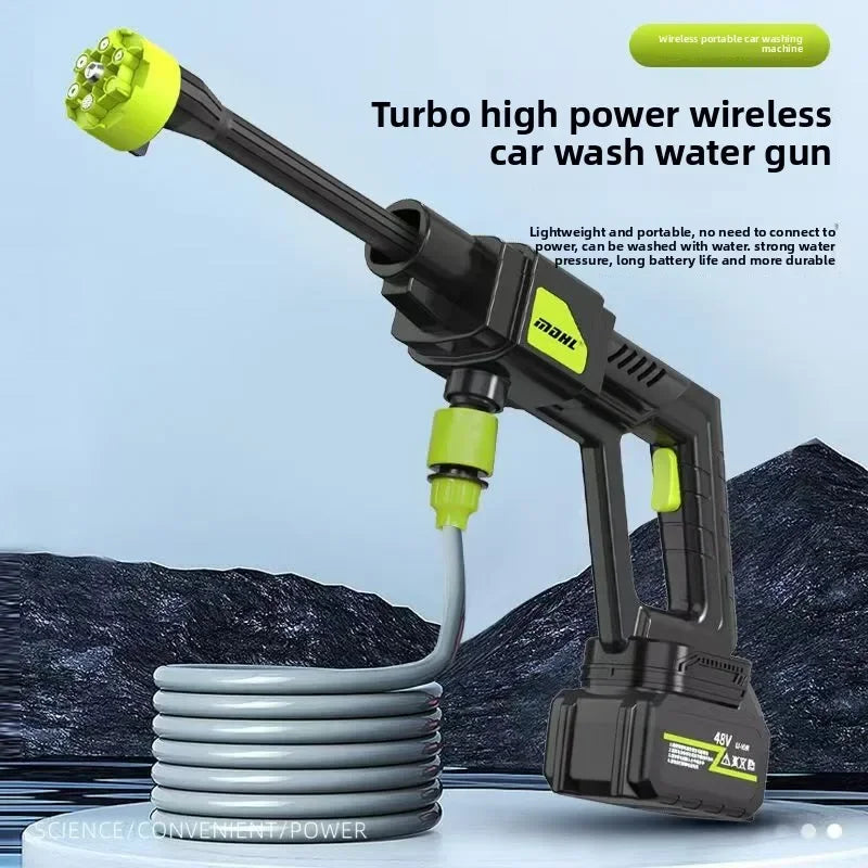 Household Car Cleaning Strong Lithium Battery Charging Wireless Car Washing Machine High Pressure Water Gun 110-240V