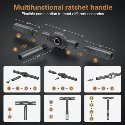 24-in-1 Magnetic Screwdriver and Ratchet Wrench Set – Multifunctional Hand Tool Kit for Home Repair, DIY, and Maintenance