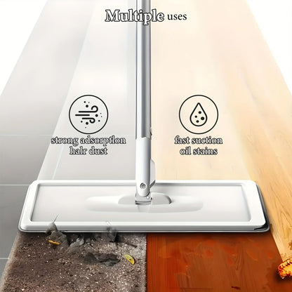 Magic Mop and Bucket Set – 360° Spin Flat Mop with 4 Microfiber Pads for Wet & Dry Floor Cleaning, Home Kitchen Bathroom