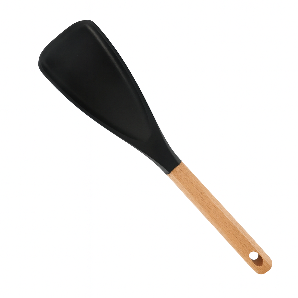 Heat-Resistant Silicone Cooking Spatula with Wooden Handle – Non-Stick, Food-Grade, Ergonomic Kitchen Tool for Stirring, Mixing & Baking